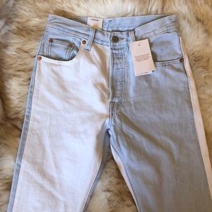 NWT Levi’s two tone 501 skinny jeans 25
